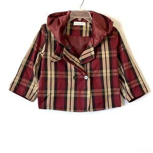 Belle Mariee Japan Classic Plaid Cropped Hooded Jacket